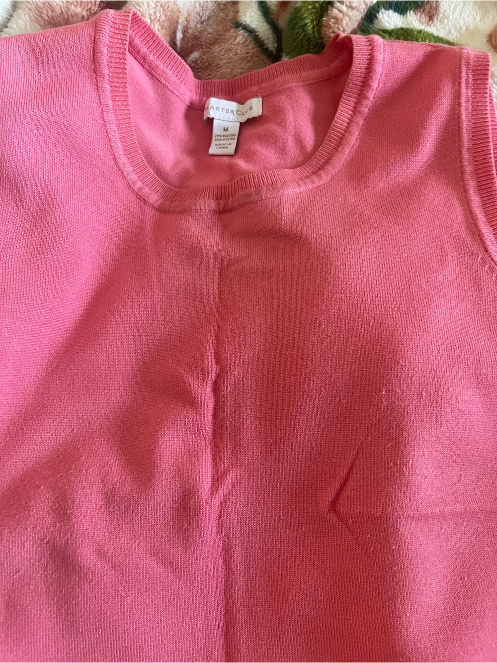 Charter Club Pink Sleeveless Knit Shell